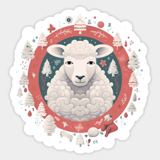 Sheep in Ornament, Love Farm Animals Sticker by logiamerch